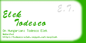 elek todesco business card
